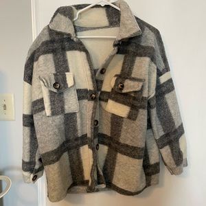 Black and white shacket